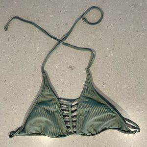 Green Open Front Bikini Top
